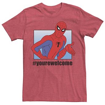 Men's Marvel Spider-Man #yourwelcome Vintage Panel Poster Graphic Tee