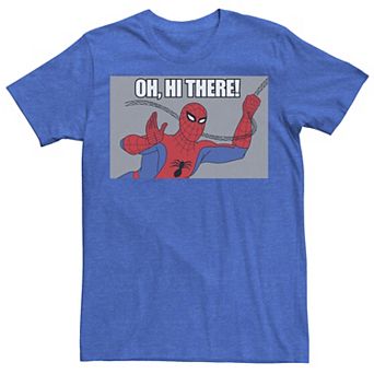Men's Marvel Spider-Man Swinging Oh, Hi There! Vintage Portrait Graphic Tee