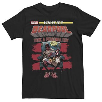Men's Marvel What If Deadpool Took A Personal Day Comic Cover Tee