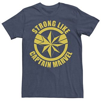 Men's Marvel Captain Marvel Tellow Logo Text Graphic Tee
