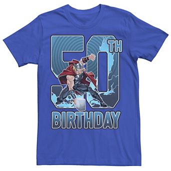 Men's Marvel Thor Hammer 50th Birthday Graphic Tee