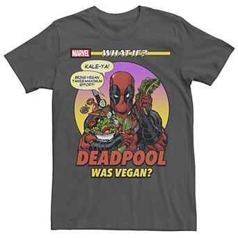 Men's Marvel What If Deadpool Was Vegan Comic Cover Graphic Tee