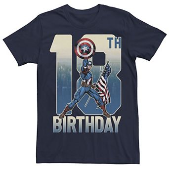Men's Marvel Captain America 18th Birthday Graphic Tee