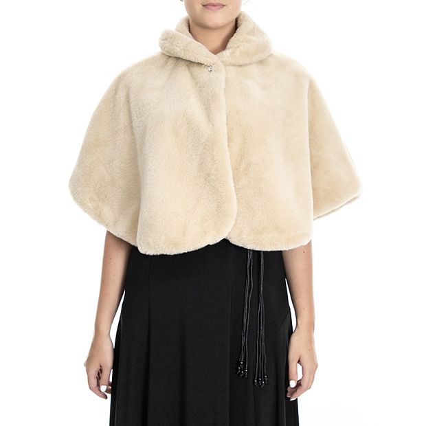 Women's Nina Leonard Faux-Fur Capelet