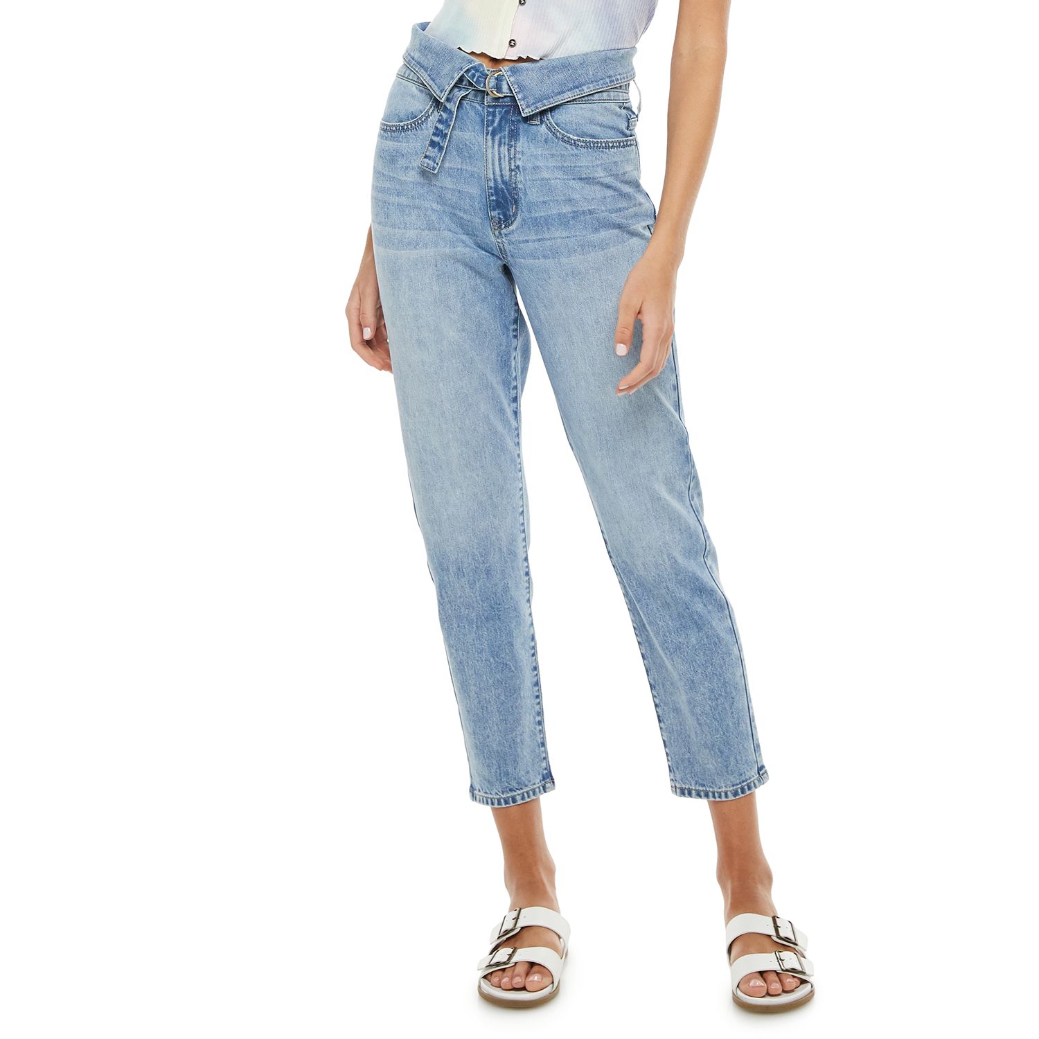 high waisted fold over jeans