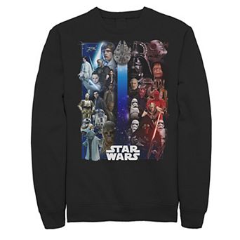Men's Star Wars Rebellion And Imperial Split Collage Movie Poster Fleece