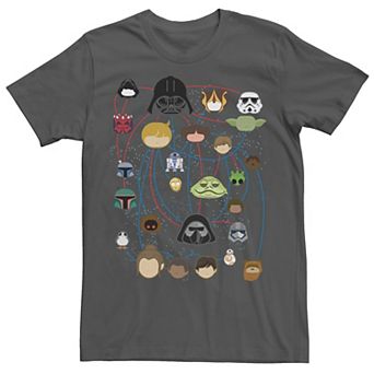 Men's Star Wars Family Tree Kawaii Portrait Tee