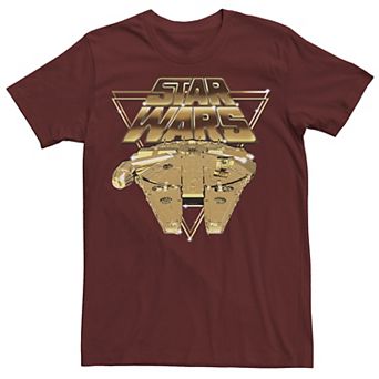 Men's Star Wars Last Jedi Gold Platinum Falcon Slant Logo Tee