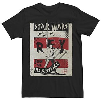 Men's Star Wars Last Jedi Rey Join Resistance Propaganda Tee