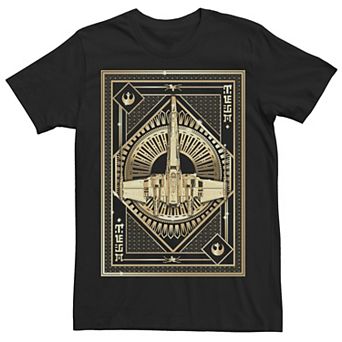 Men's Star Wars Last Jedi Gold Platinum X-Wing Pattern Tee