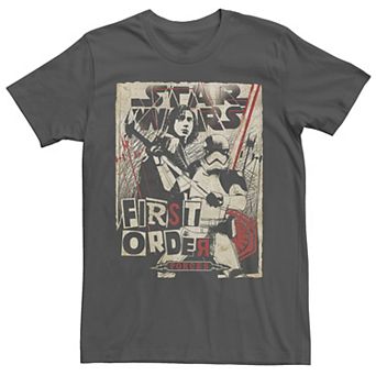 Men's Star Wars Last Jedi First Order Cutout Grunge Poster Tee