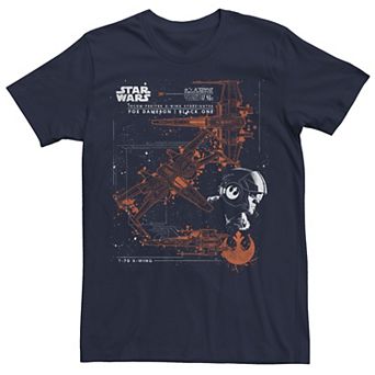 Men's Star Wars: The Last Jedi Poe X-Wing Schematic Tee