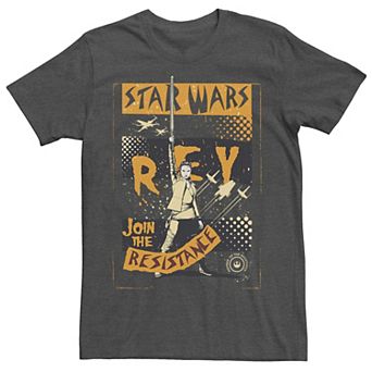 Men's Star Wars Last Jedi Rey Orange Propaganda Tee