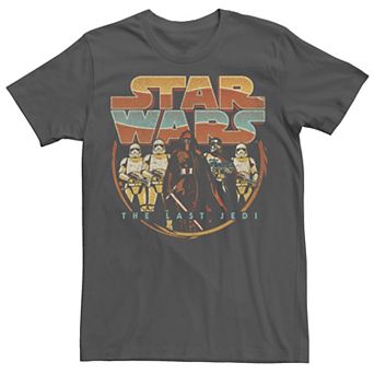 Men's Star Wars Last Jedi Retro Kylo Ren and Stormtroopers Tee