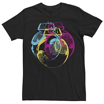 Men's Star Wars Last Jedi BB-9E Neon Portrait Tee