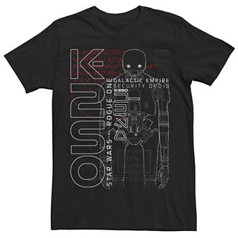 Men's Star Wars Rogue One K-2SO Line Art Logo Tee