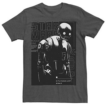 Men's Star Wars Rogue One K-2SO Grey Scale Poster Tee