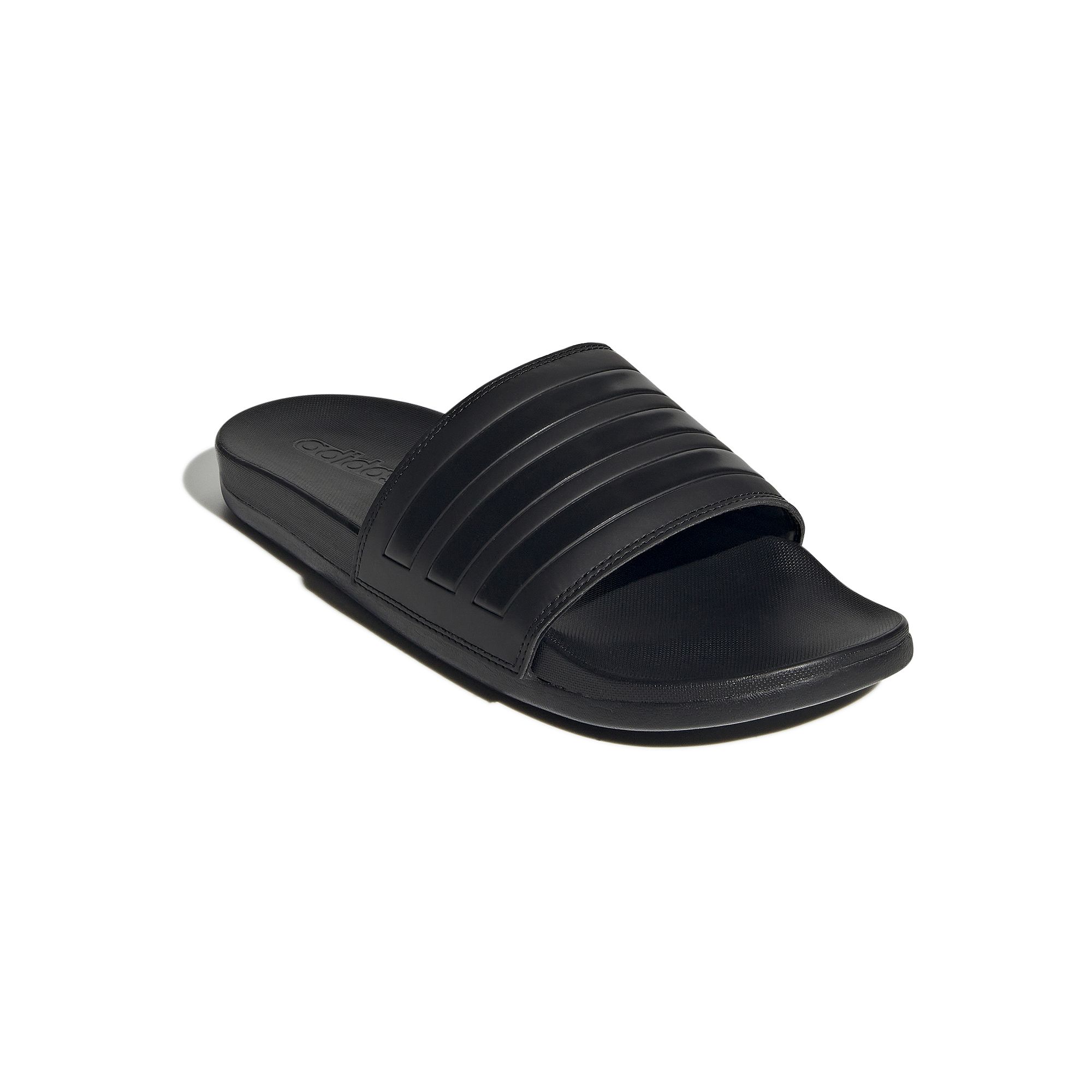 adidas Adilette Stripe Comfort Mens Slide Sandals, Size: 8, Black Black Bl