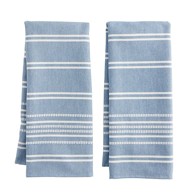 Food Network 2 Kitchen Towels Grey and White