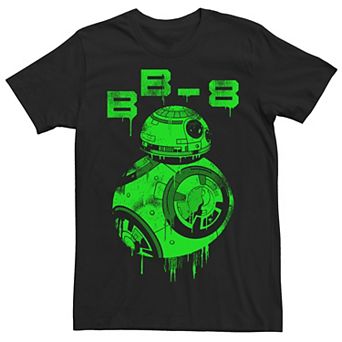 Men's Star Wars BB-8 Neon Green Paint Drip Tee
