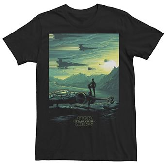 Men's Star Wars The Force Awakens Green Hue Poster Tee