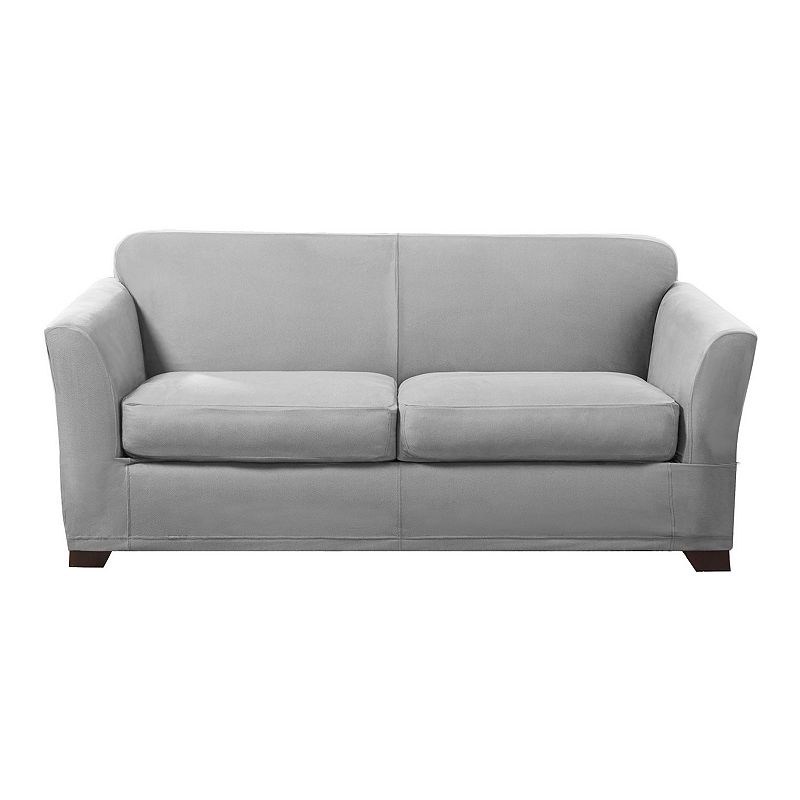 SureFit Ultimate Stretch Leather 4 Piece Sofa Slipcover - Light Pebbled Gray