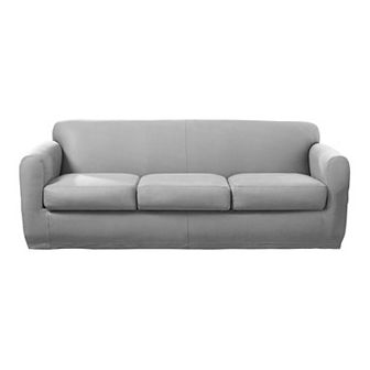 SureFit Home Decor Ultimate Stretch Faux Leather Couch Cushion Cover