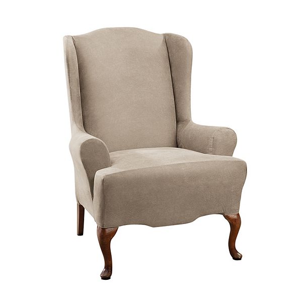 SureFit Home Decor Ultimate Stretch Leather Wing Chair Slipcover