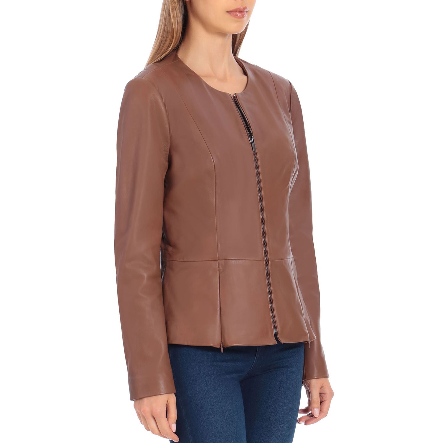 womens peplum leather jacket