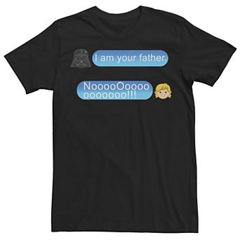 Men's Star Wars Father's Day I Am Your Father Text Message Emoji Tee
