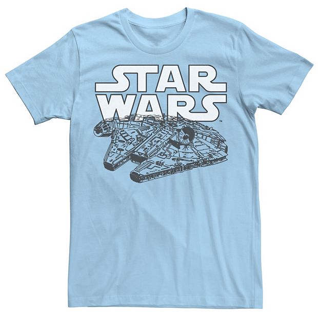 Mens Millennium Falcon Star Wars All Over Graphic T-Shirt - 3XL