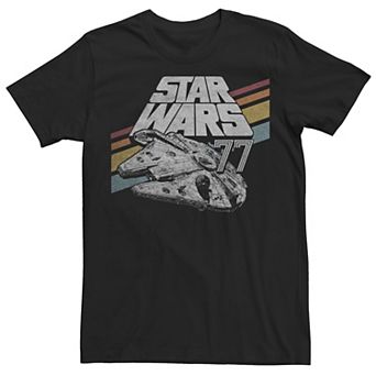 Men's Star Wars Millennium Falcon Retro Rainbow Stripe Tee