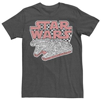 Men's Star Wars Millennium Falcon Retro Checkered Sketch Tee