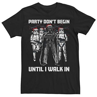 Men's Star Wars Santa Vader Party When I Walk In Christmas Tee