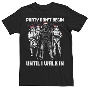 Men's Star Wars Santa Vader Party When I Walk In Christmas Tee