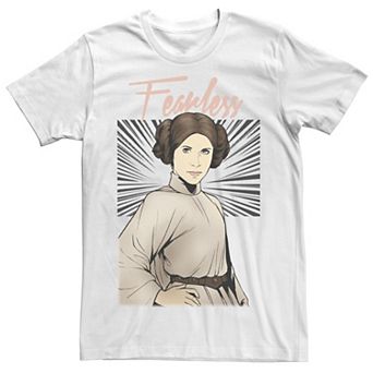 Men's Star Wars Leia Fearless Attitude Pose Comic Tee