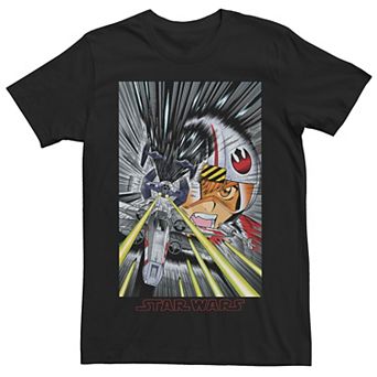 Men's Star Wars X-Wing TIE Fighter Fight Manga Pilot Tee