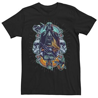 Men's Star Wars Darth Vader & Boba Fett Portrait Collage Tee