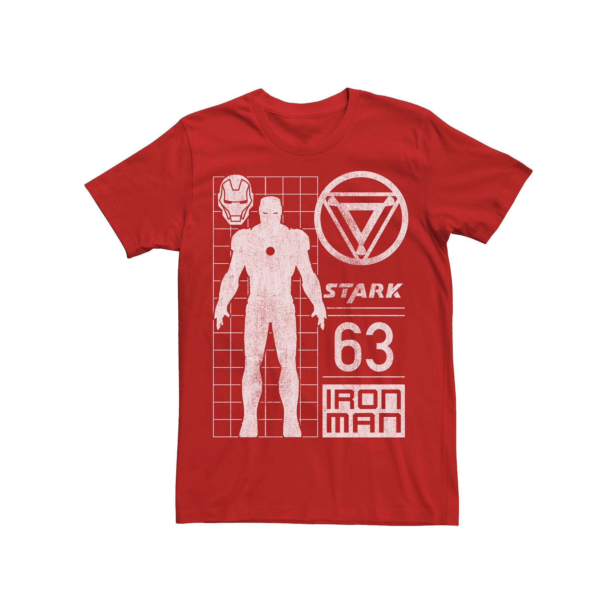 Mens Marvel Iron Man Stark Industries 63 Moto Geometric Tee, Size: Small, 