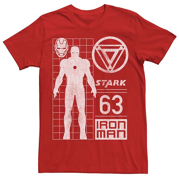 Men's Marvel Iron Man Stark Industries 63 Moto Geometric Tee
