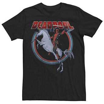 Men's Marvel Deadpool Riding A Unicorn Circle Tee