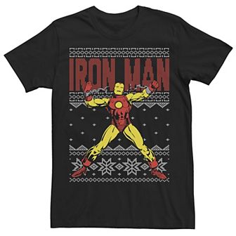 Men's Marvel Iron Man Retro Ugly Christmas Tee