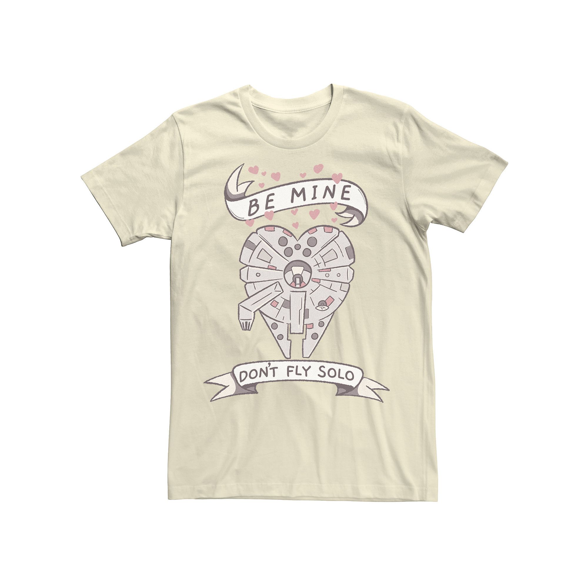 Mens Star Wars Valentines Day Be Mine Dont Fly Solo Ship Heart Tee,