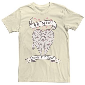 Men's Star Wars Valentine's Day "Be Mine Don't Fly Solo" Ship Heart Tee