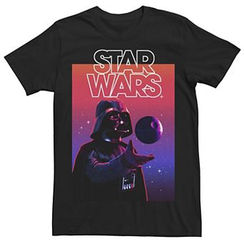 Men's Star Wars Darth Vader Deathstar Gradient Poster Tee