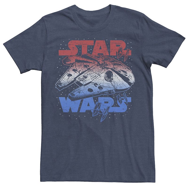 Men's Star Wars Millennium Falcon Schematics T-Shirt - Navy Blue Heather -  Medium