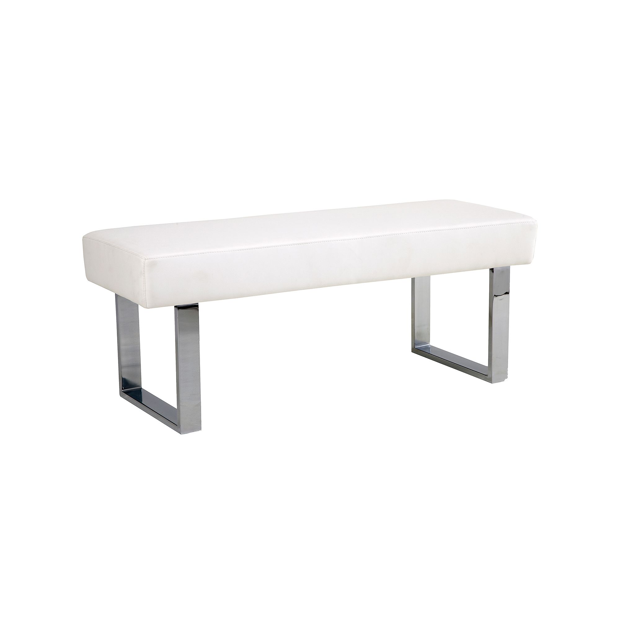 Armen Living Amanda Padded Bench, White