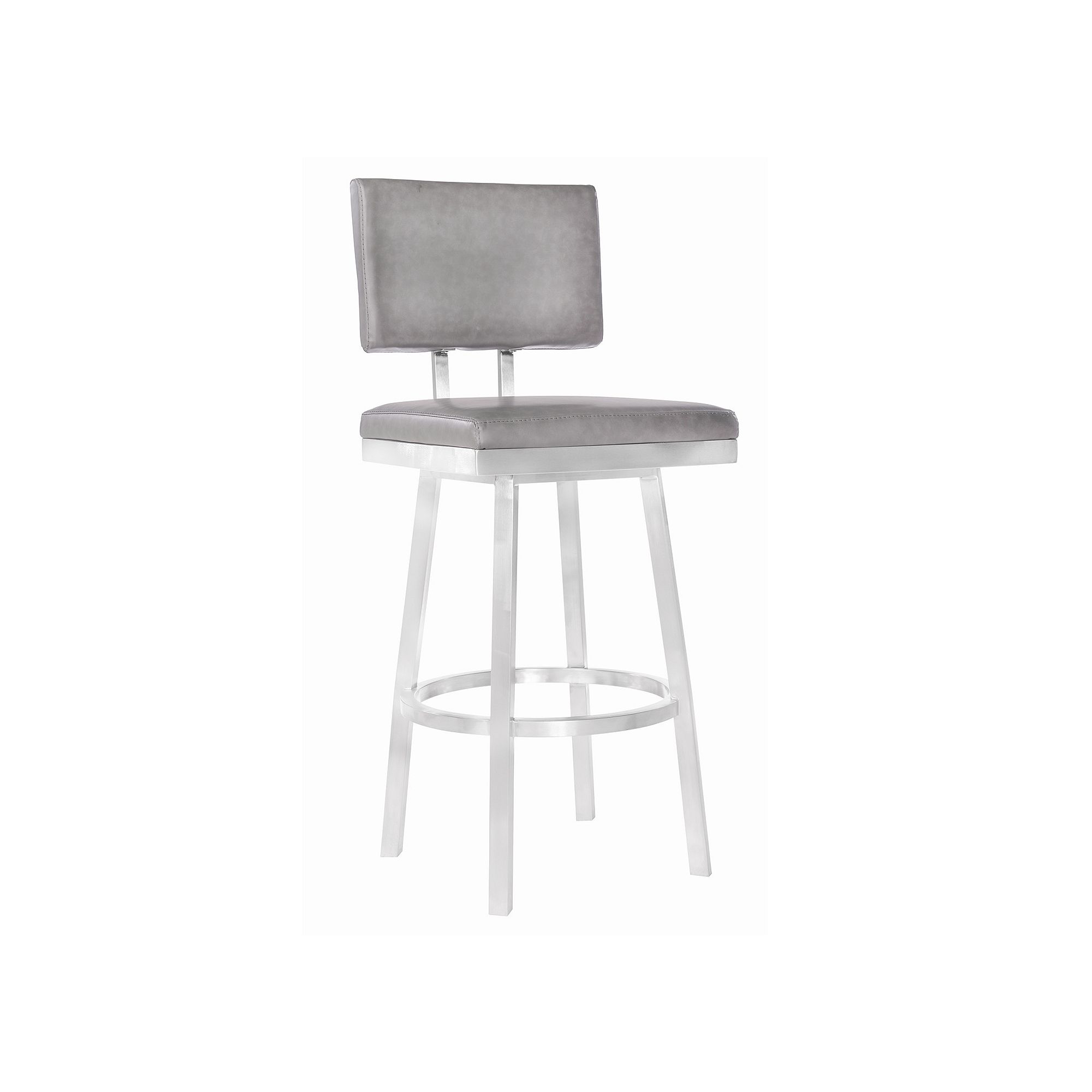 Armen Living Balboa Counter Stool, Vintage Gray Silver
