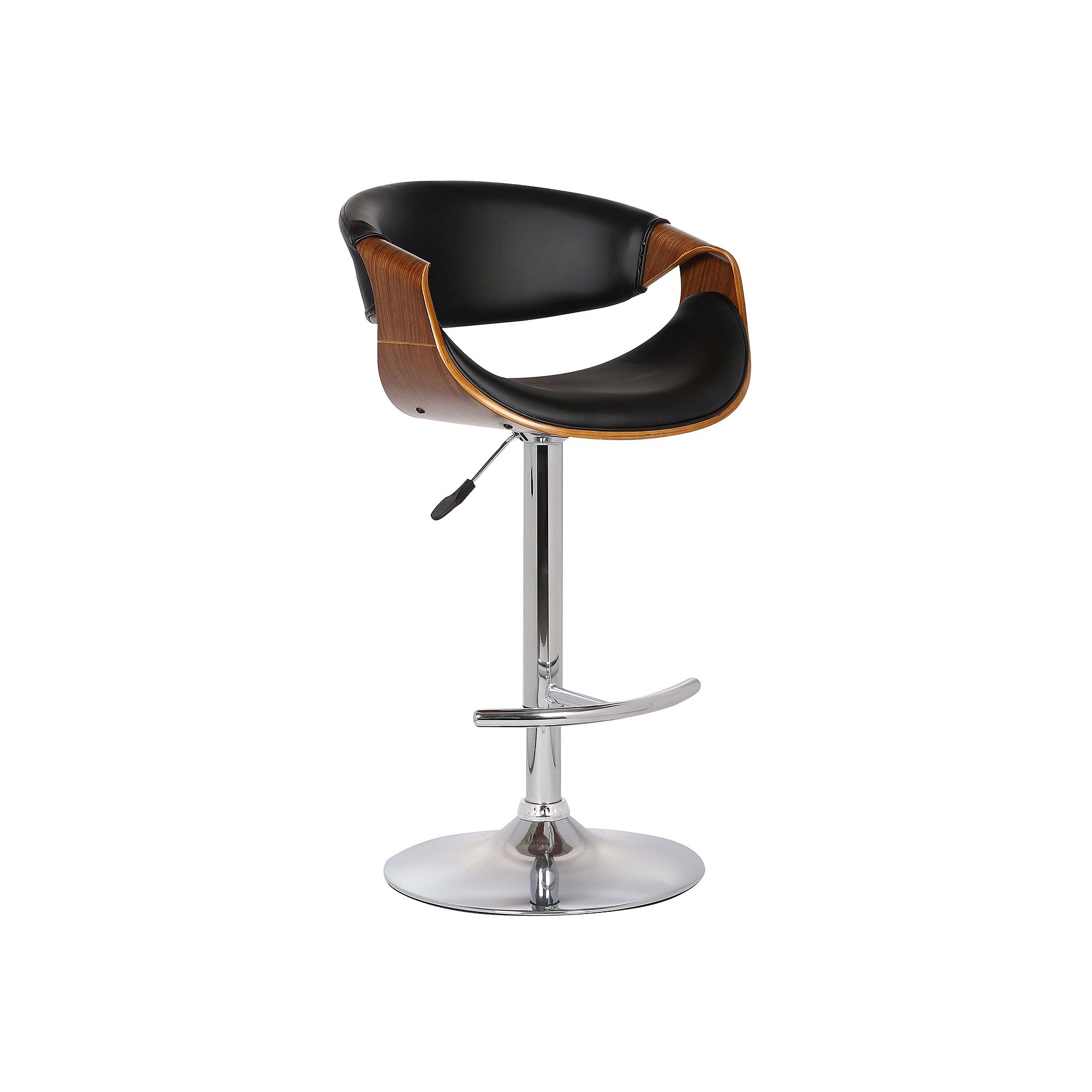 Armen Living Butterfly Adjustable Swivel Stool, Black