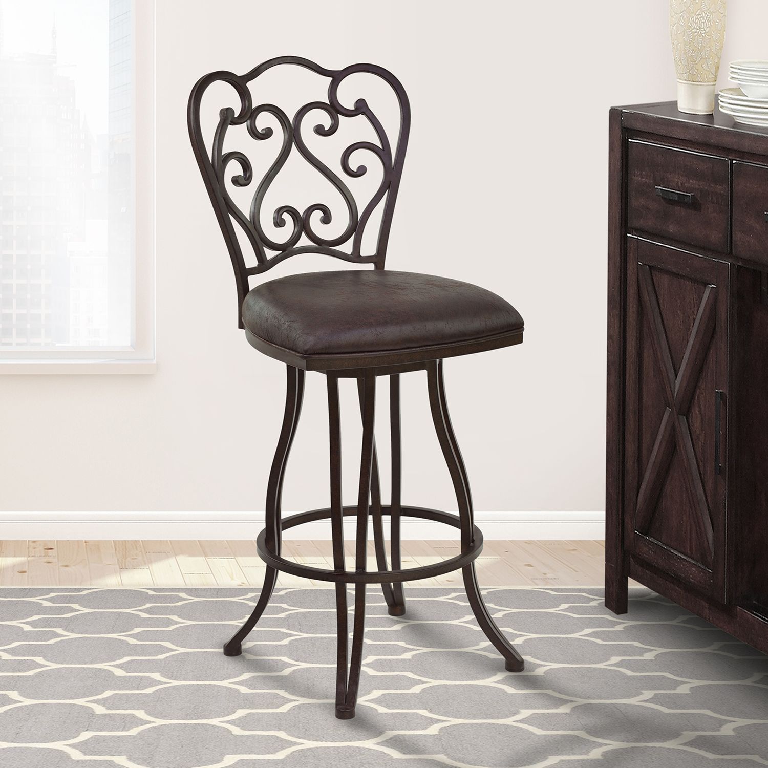 Armen Living Celeste Swivel Stool